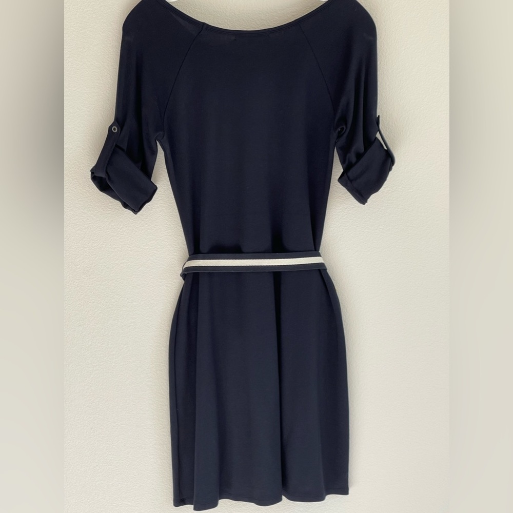 GAP Dress With Belt & Adjustable Sleeves Size XS Navy - Picture 2 of 6